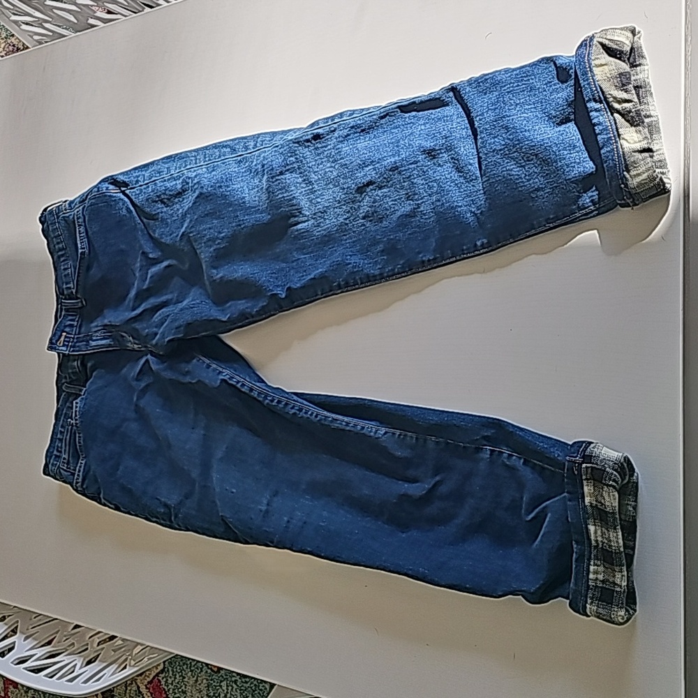 Eddie Bauer boyfriend cut flannel lined jeans